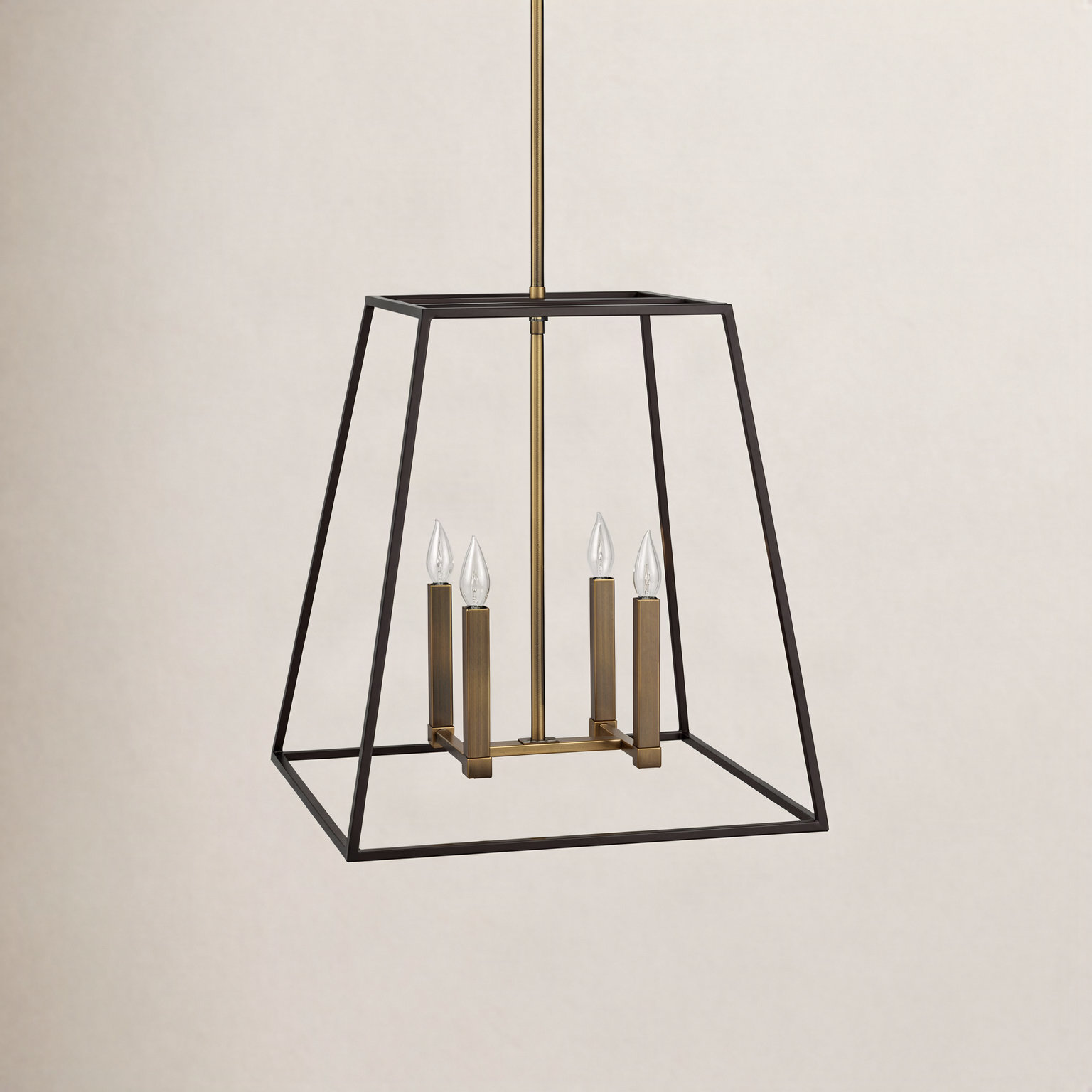 Cortia 4-Light Lantern Geometric Pendant, 24.5" H x 22" W x 22" D