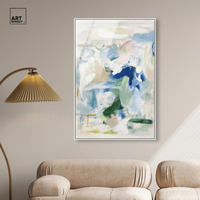 Chroma Balance II Framed High-Gloss Acrylic Glass Wall Art Colorful Abstracts by Art Remedy, White Frame, 30 x 45