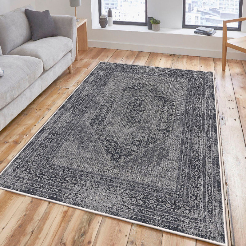 Wencil Premium 100% Cotton Area Rug, 39.4 x 59.1 Inches | 1200 GSM, 0.4 in Pile Height, Antibacterial & Non-Slip PVC Underside | Machine Washable, Elegant Grey and Mink Colors | Perfect for Living Room & Bedroom Decor