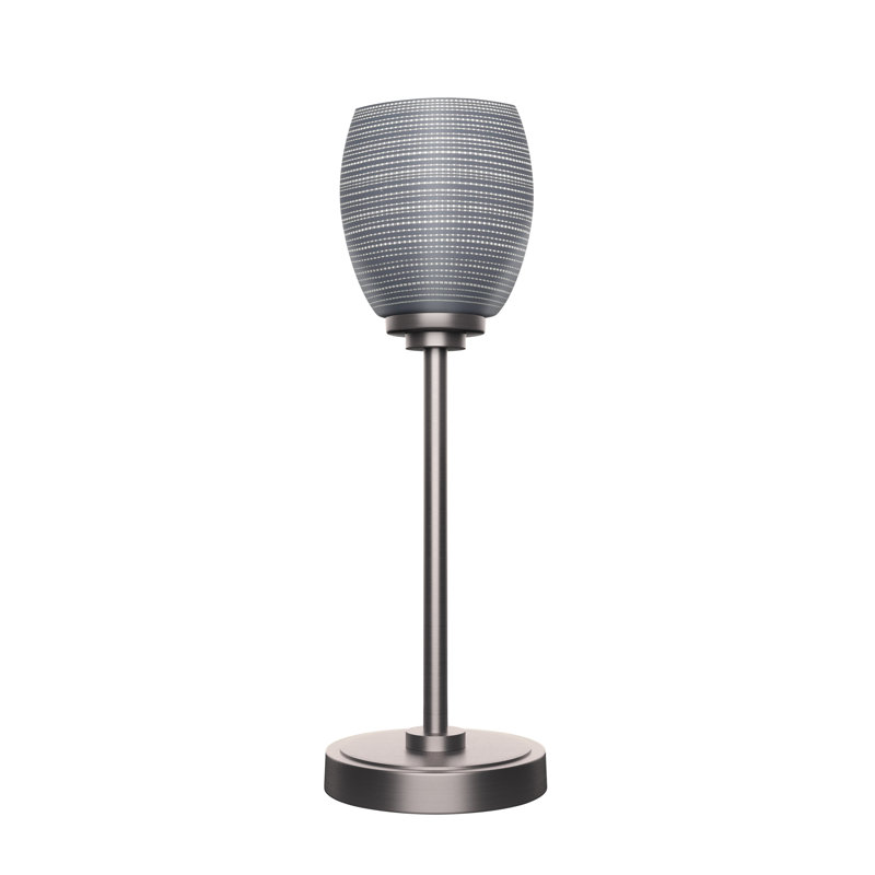 Lampe d'appoint Aneka montrée avec verre matriciel de 5 po, Graphite, Gris
