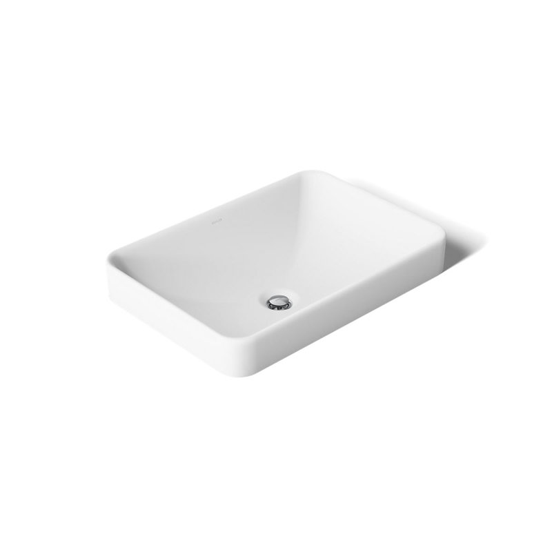 Vox® Vitreous China Rectangular Vessel Bathroom Sink with Overflow