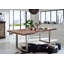 Freeform Acacia Solid Wood Top Metal Base Dining Table