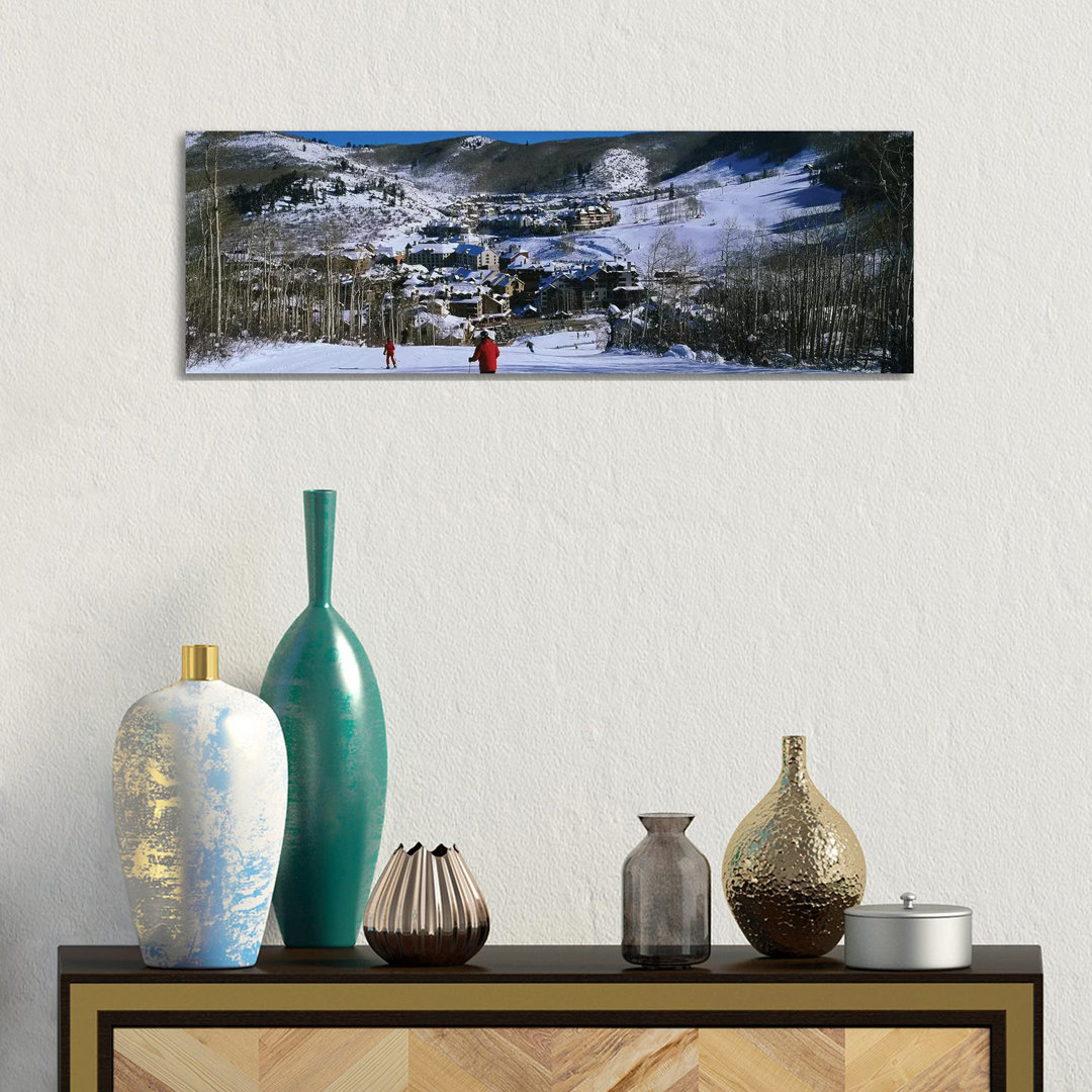 Skiers Skiing, Beaver Creek Resort, Colorado, USA by Panoramic Images - Wrapped Canvas Panoramic Print