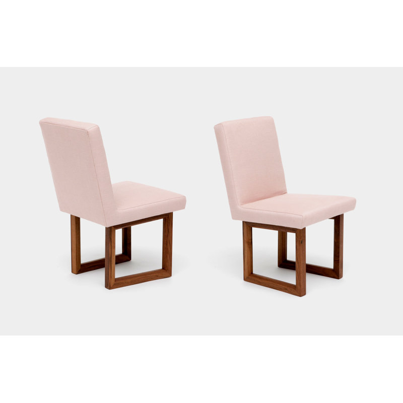 C2 W Upholstered Dining Chair, Blush Linen Blend