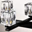 Cristal moderne pour la salle à manger - 10 lumières suspendues noires à hauteur réglable pour îlot de cuisine G9 10 * G9 * 40 W maximum, sensation luxueuse, finition mate facile à installer,