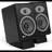 Symple Stuff Desktop Speaker Stands Wedge, Desk Speaker Stands For Medium Speakers, Anti Vibration Silicone Angle Wedge Speaker Riser For Computer, Bookshelf, And Studio Speaker Stand, Black, Medium