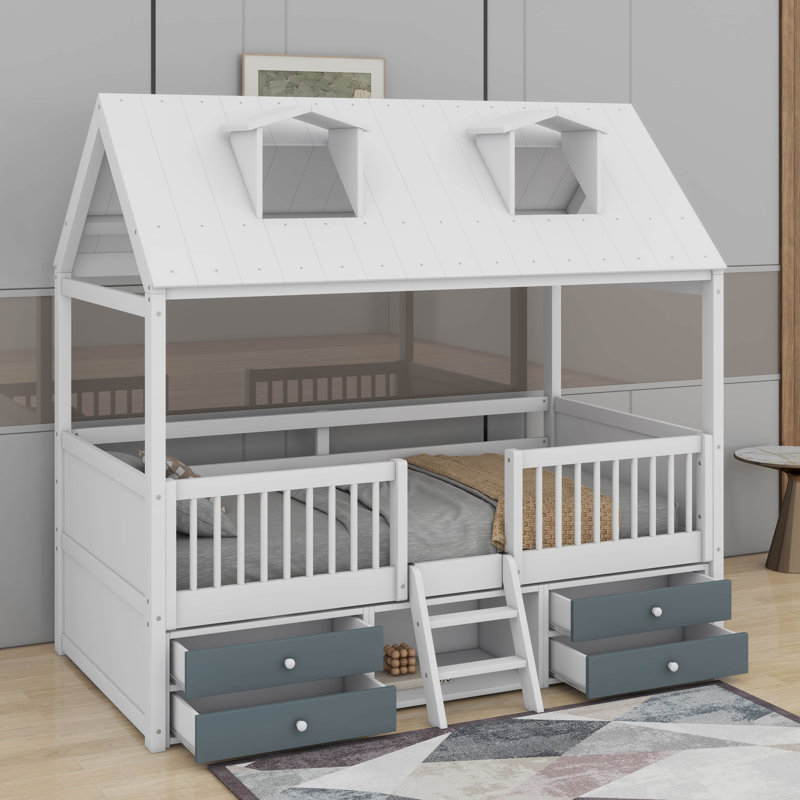 Lit en bois, Lit simple, Blanc