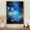 Pissenlit pappus brumeux, rivière bleue la nuit - décoration murale pissenlit