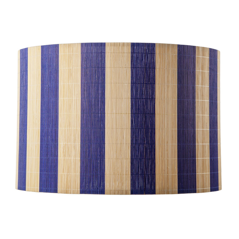 18 cm H Drum Bamboo Lamp Shade ( Slip-On ), Blue