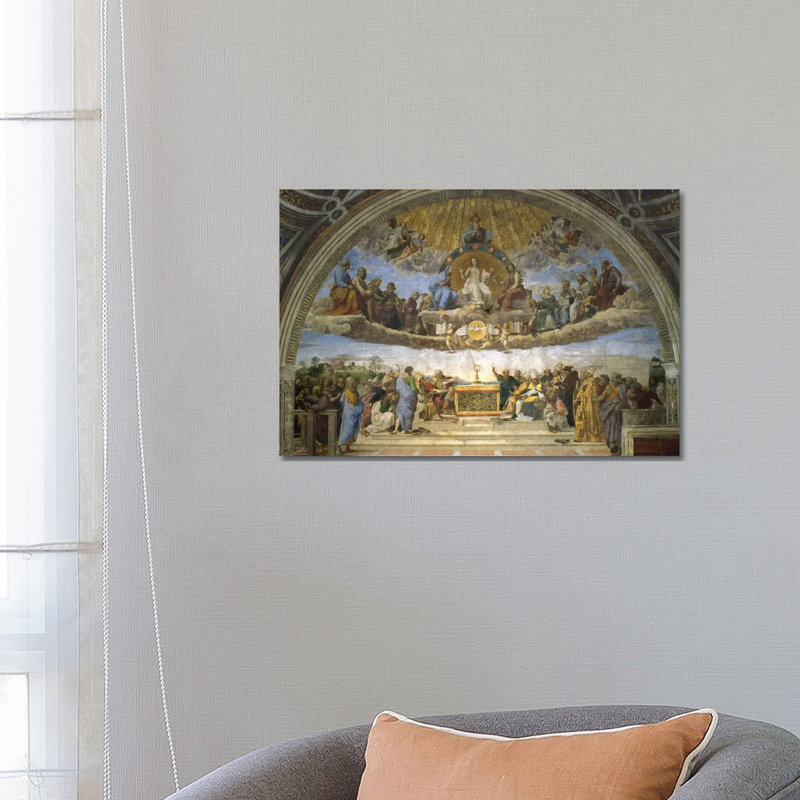 La querelle du Saint Sacrement, de la Stanza della Segnatura, 1509-10 - Giclée sur toile tendue avec châssis