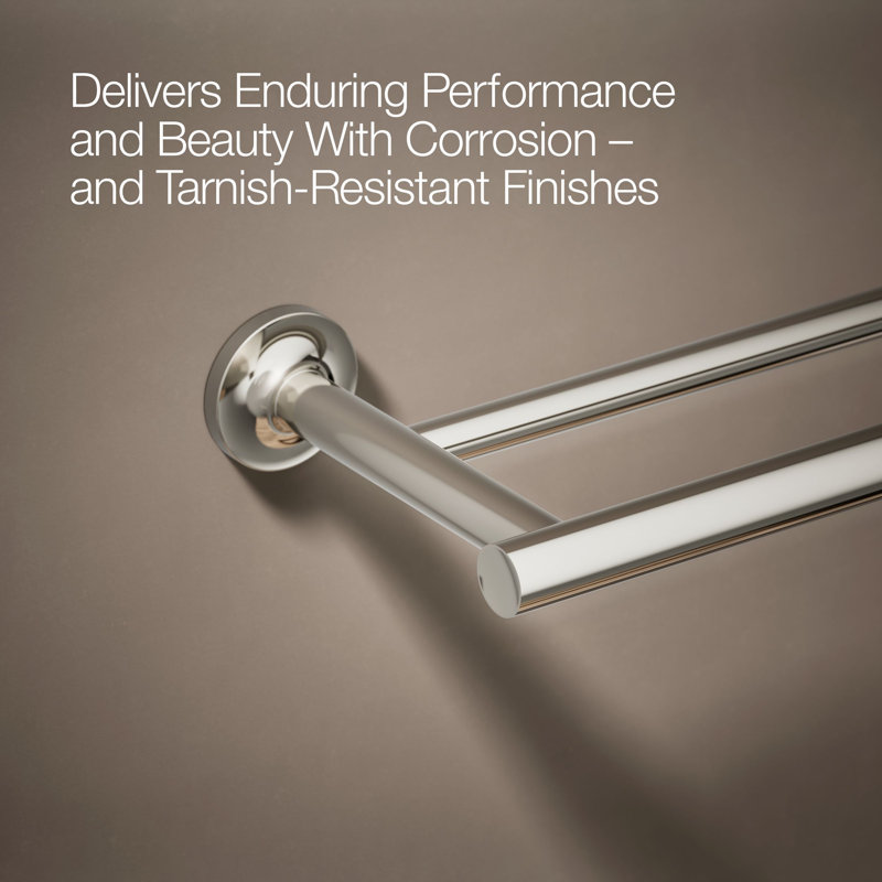 Purist® Double 24" Wall Mounted Towel Bar, Vibrant Polished Nickel