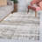 Tidal Modern Strie' Ivory/Black Rug-340162340