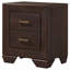 Table de chevet rectangulaire 2 tiroirs Copper