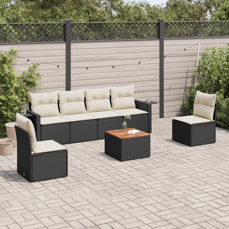 Ensemble de canapé de jardin pliable en rotin PE 7 places Vidaxl
