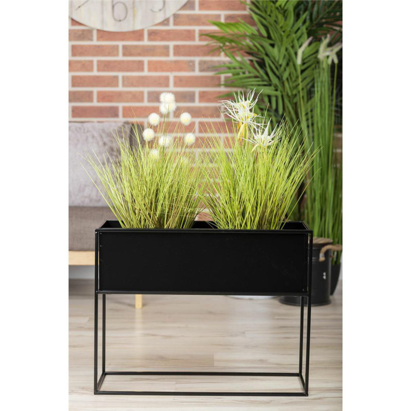 Trotman Handmade Metal Elevated Planter, 55cm H x 64cm W x 24cm D