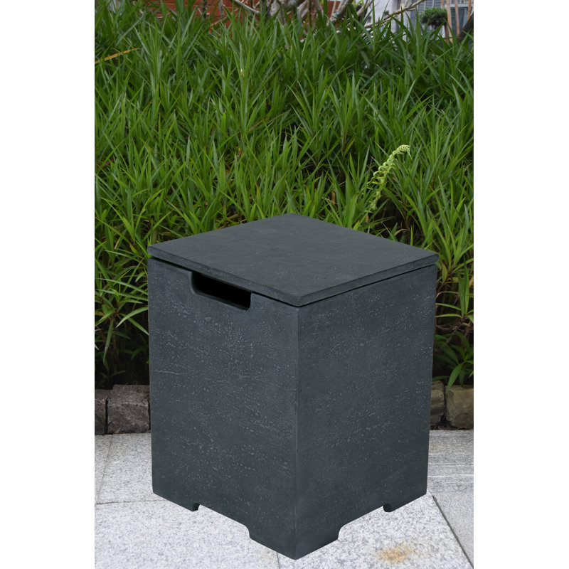 Dark Gray Square Concrete Propane Tank Cover, 16" x 20.5"