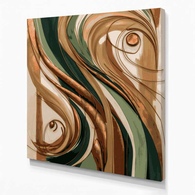Art mural abstrait sur toile brune figurative, H 12 po x l 12 po