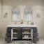 Ensemble de meuble-lavabo double 72 po avec tiroirs et portes-70381269