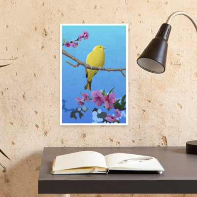 Art mural oiseau jaune et jaune