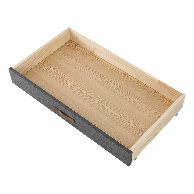 MUSEHOMEINC Solid Wood Underbed Storage, 5.83" H x 19.68" W x 32.91" D
