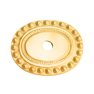 Beaded large oval escutcheon in Antique Brass