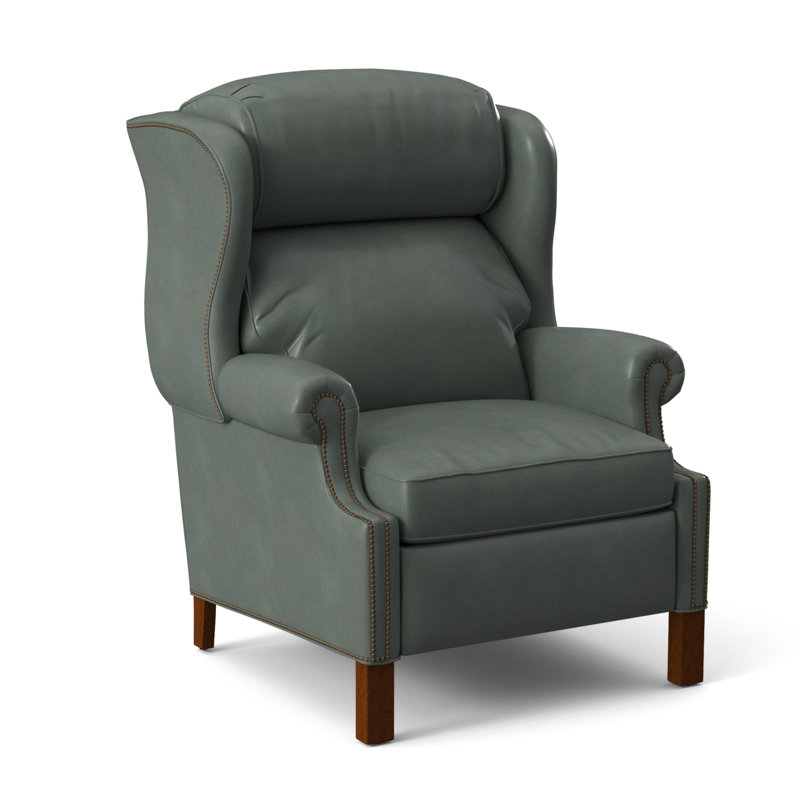 Chippendale Recliner, #9 Natural, Outsider Raven Genuine Leather, Plantation