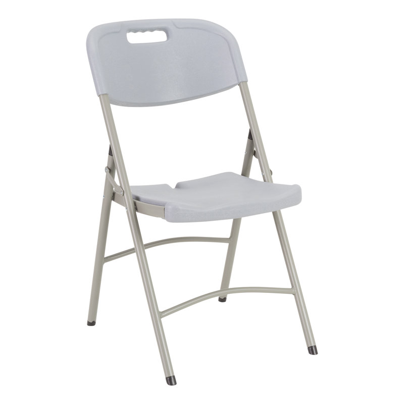 Blow-Molded Commercial Grade Plastic Folding Chairs, Gray