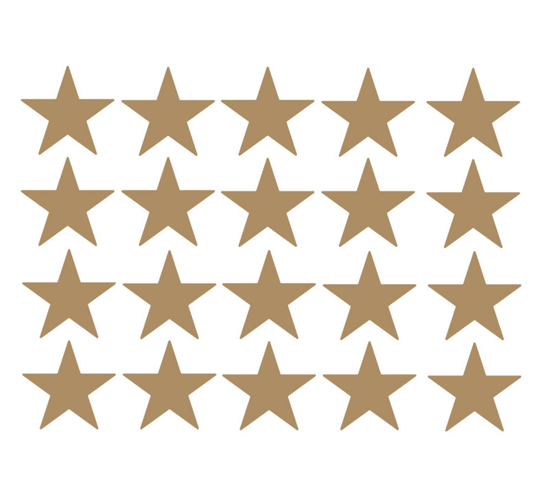 Décalcomanie murale étoiles americana, H 48 po x l 65 po x P 0,01 po, Brun pâle