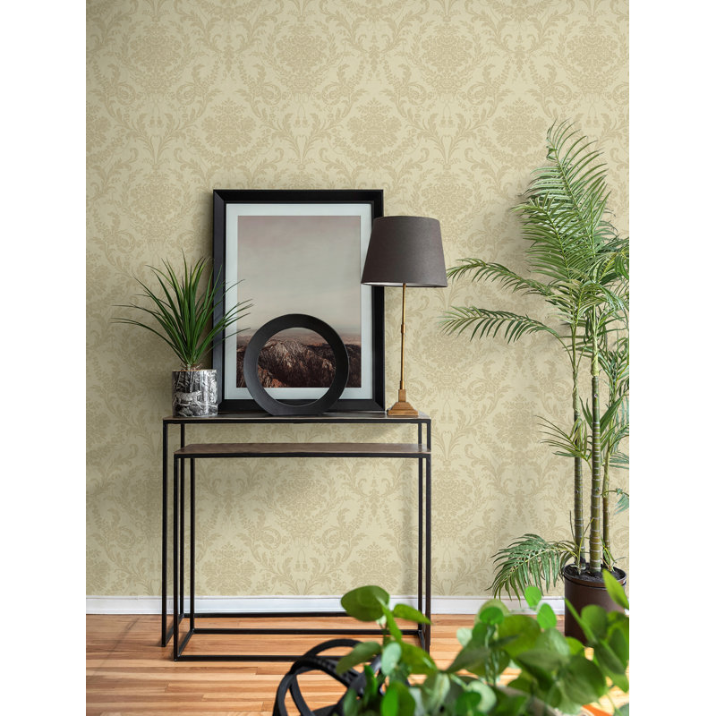 Papier peint damassé Nora Tonal brun clair Seabrook Designs