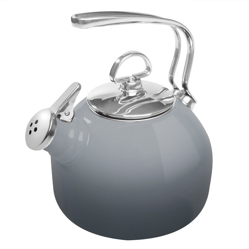 Chantal Whistling Classic Tea Kettle, 1.8 Quart, Fade Gray