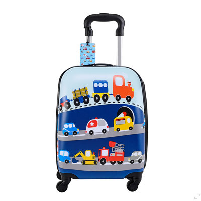 Ensemble de bagage pour enfants, 5 pièces, valise à roulettes rigides 18 pouces avec sac à dos et coussin en forme de U, ensemble de bagage de cabine pour enfant, cadeau d'anniversaire des Filles pour les garçons, approuvé par la compagnie aérienne