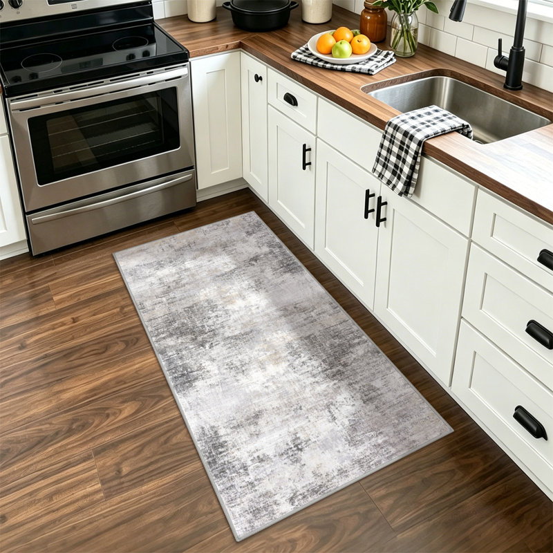 Tapis de chambre antidérapants lavables avec envers en caoutchouc, Runner 2' x 4'