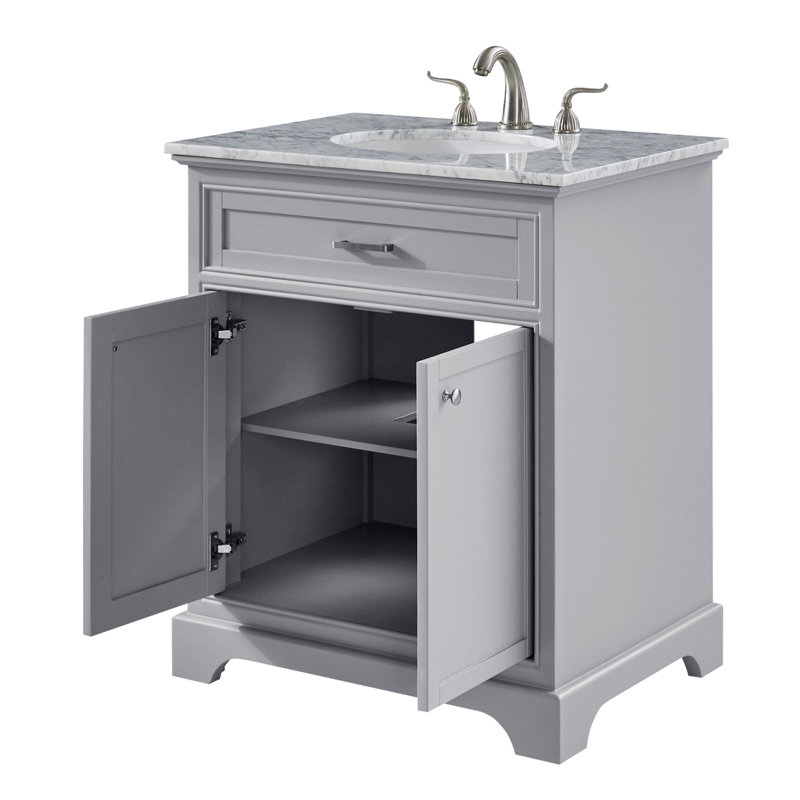 Ensemble de meuble-lavabo simple de 30 po Hermes, Gris clair