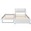 Lit plateforme tapissier avec couchette Nori-126554049