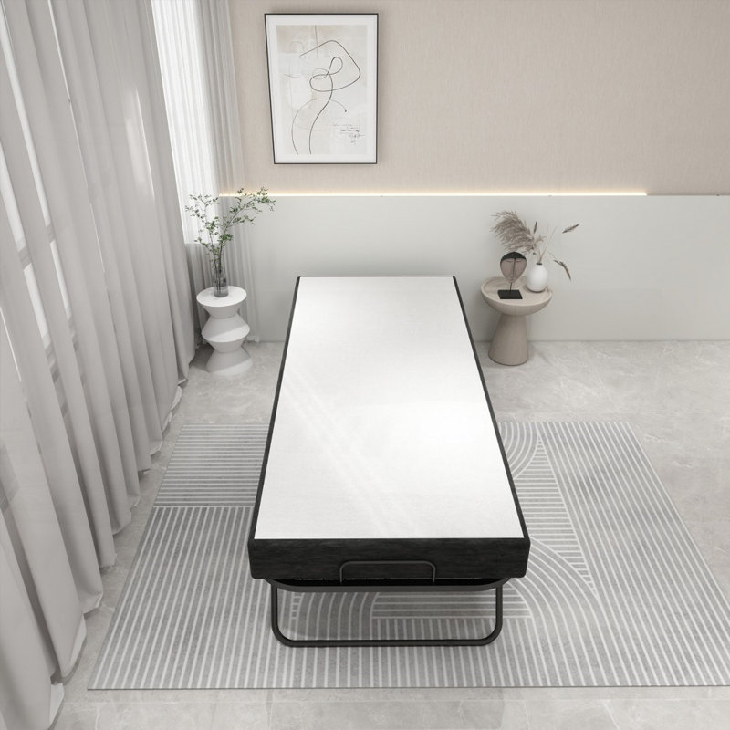 Lit simple pliant de luxe avec double diplomate - aucun sommier tapissier n'est nécessaire avec un luxueux matelas en mousse à mémoire de forme et une structure très solide et robuste