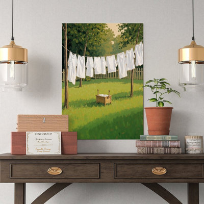 Canvas Wall Art Vintage Laundry Line Country Farmhouse Canvas Tapestry Wall Art Vintage Poster Print Home Decor