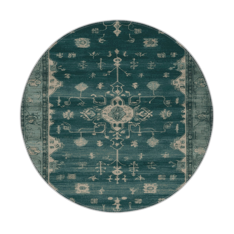 Tapis gris intérieur et extérieur surteint, Rond 5 pi