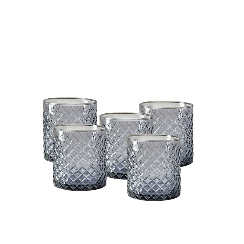 Vase en verre taillé à losanges de 5 po Serene Spaces Living