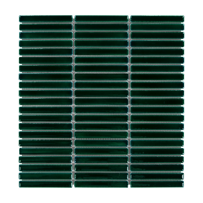 Carreau de mosaïque murale en porcelaine empilée 12 po x 12 po, Vert