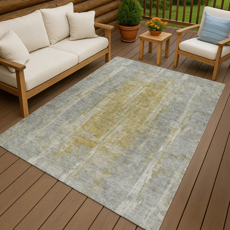 Machine Washable Indoor/Outdoor Matteson ACN2309 Abstract Rug, Rectangle 10' x 14'