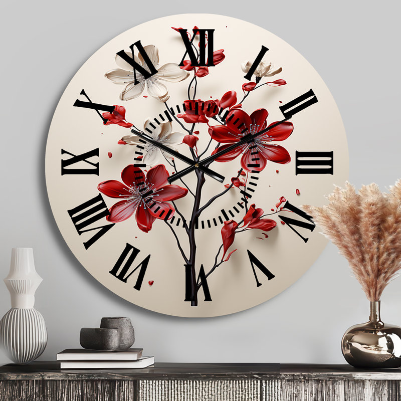 Horloge murale Minimalisme rouge, Médium