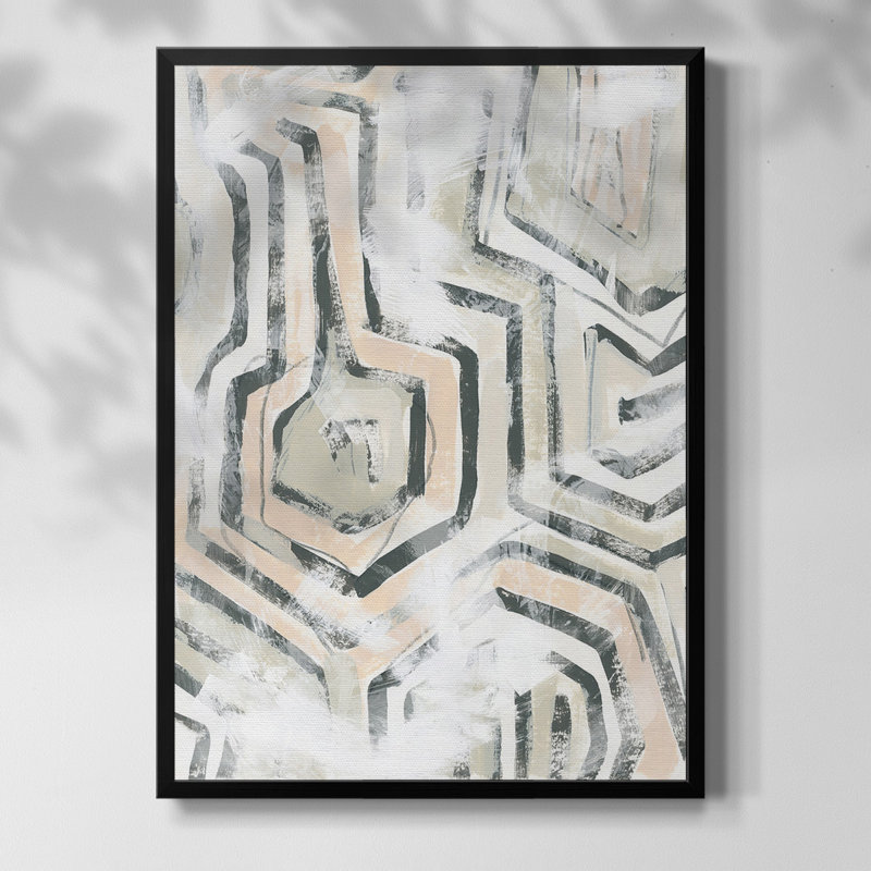 Sand Glyphs I - impression d'un seul cadre photo, H 24,5 po x l 18,5 po, Toile encadrée noire, Pas de tapis