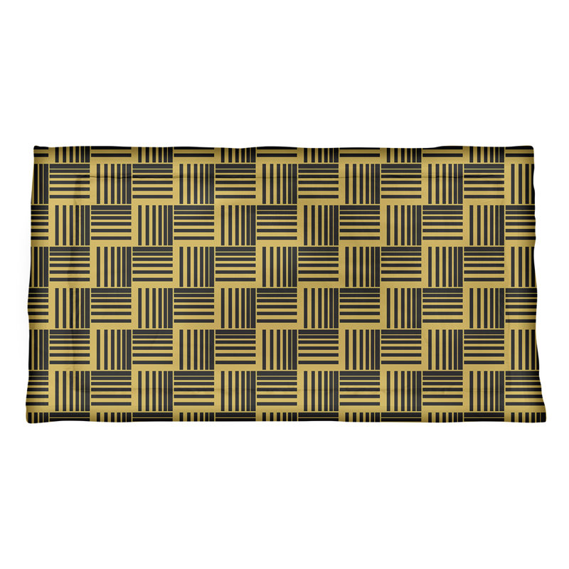Dana Strider Polyester Geometric Sham Set, Queen, Polyester, light Yellow/White