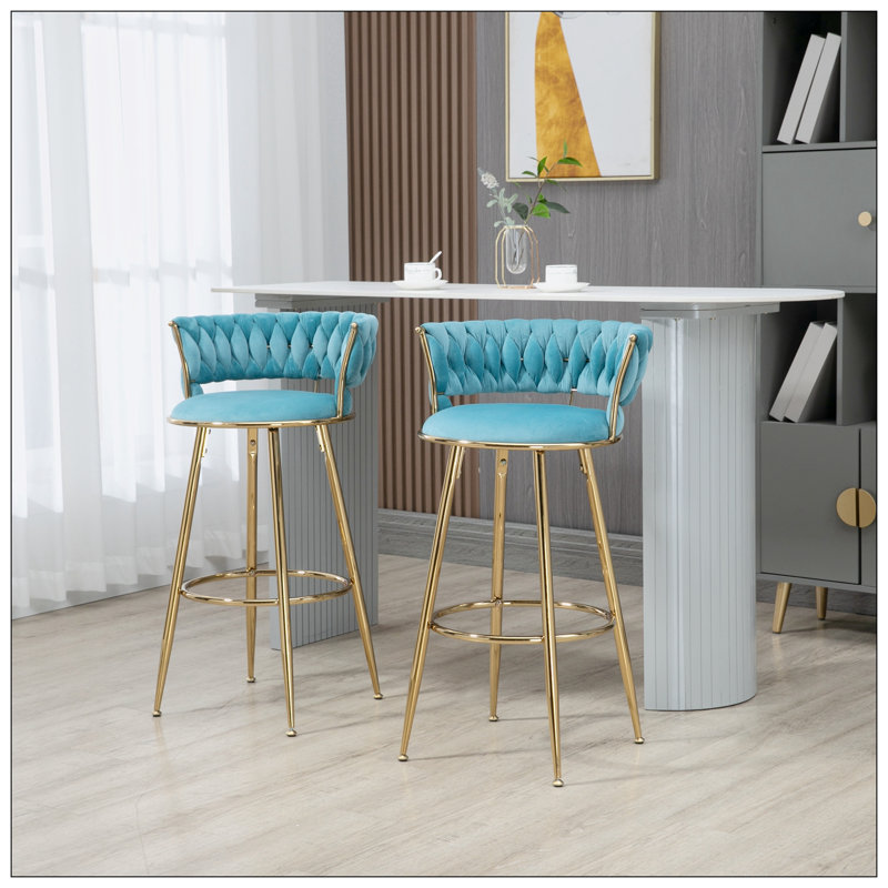 Chaises de bar à hauteur de comptoir 2pc / ensemble, Bleu