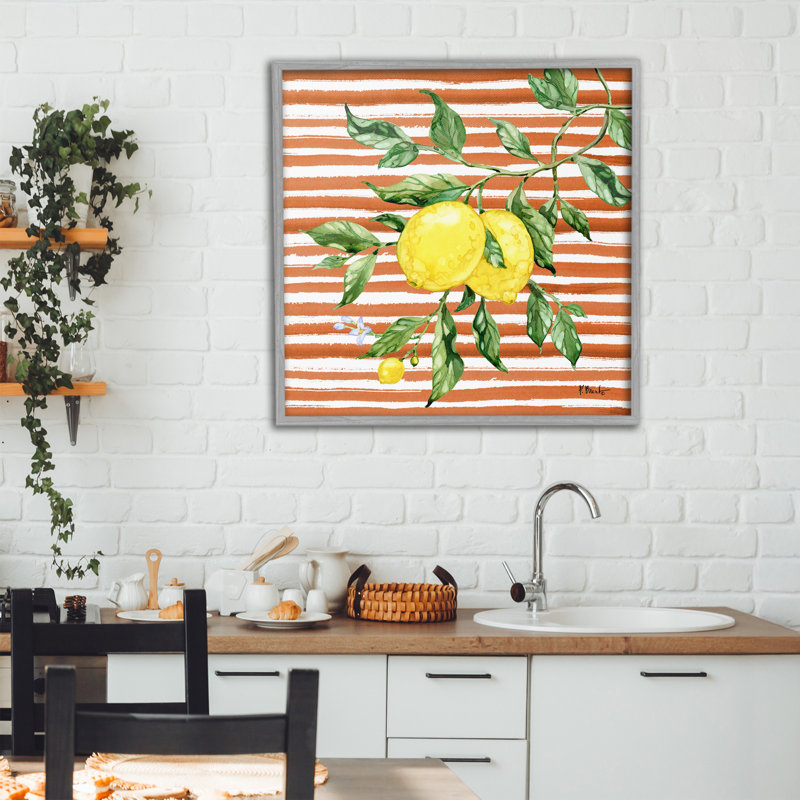 Vigne juteuse sur giclée rouge encadrée, design par Paul Brent, H 24 po x l 24 po, Estampe numérique Farmhouse