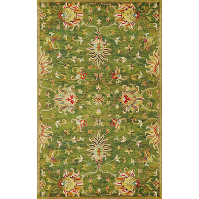 Akash Hand Tufted Wool Emerald Green Rug