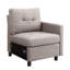 Canapé modulaire à 3 places avec repose-pieds en forme de L pour petit salon, gris clair
