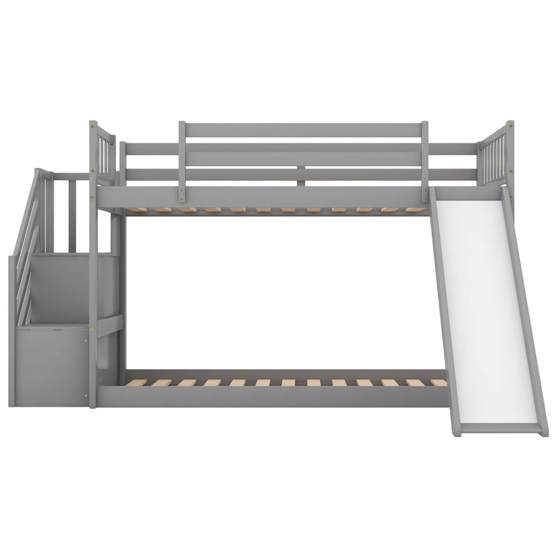 Ventura Kids Twin Over Twin Bunk Bed, Gray