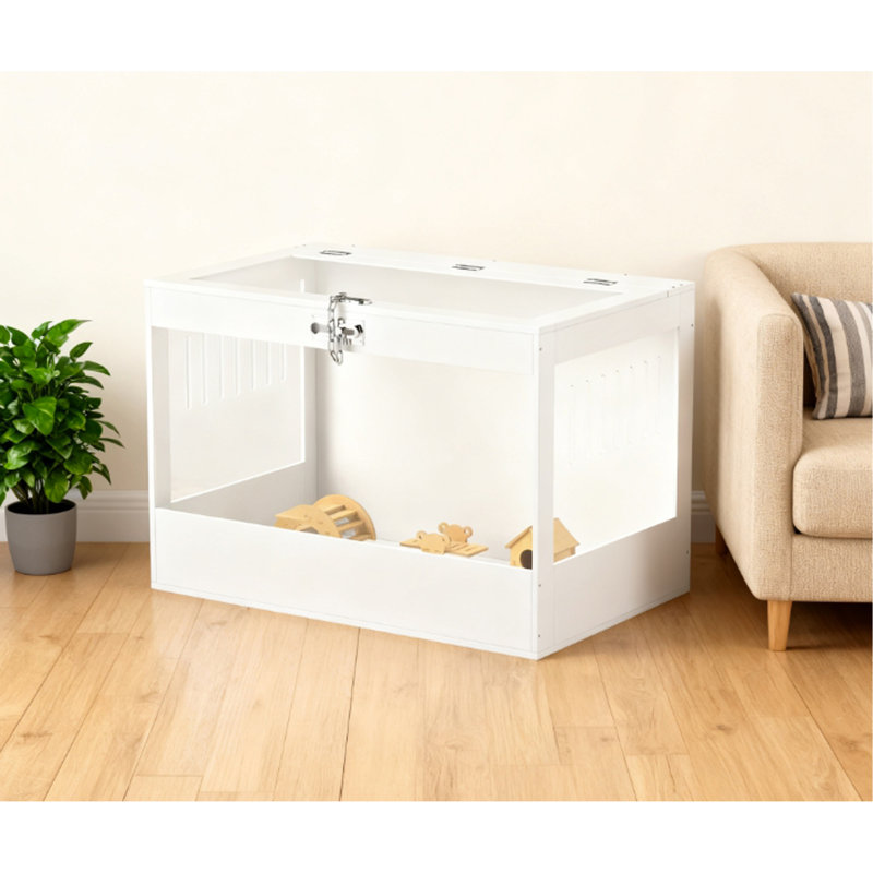 Pet Cage with Openable Top & Lock, Hut,  Accessories