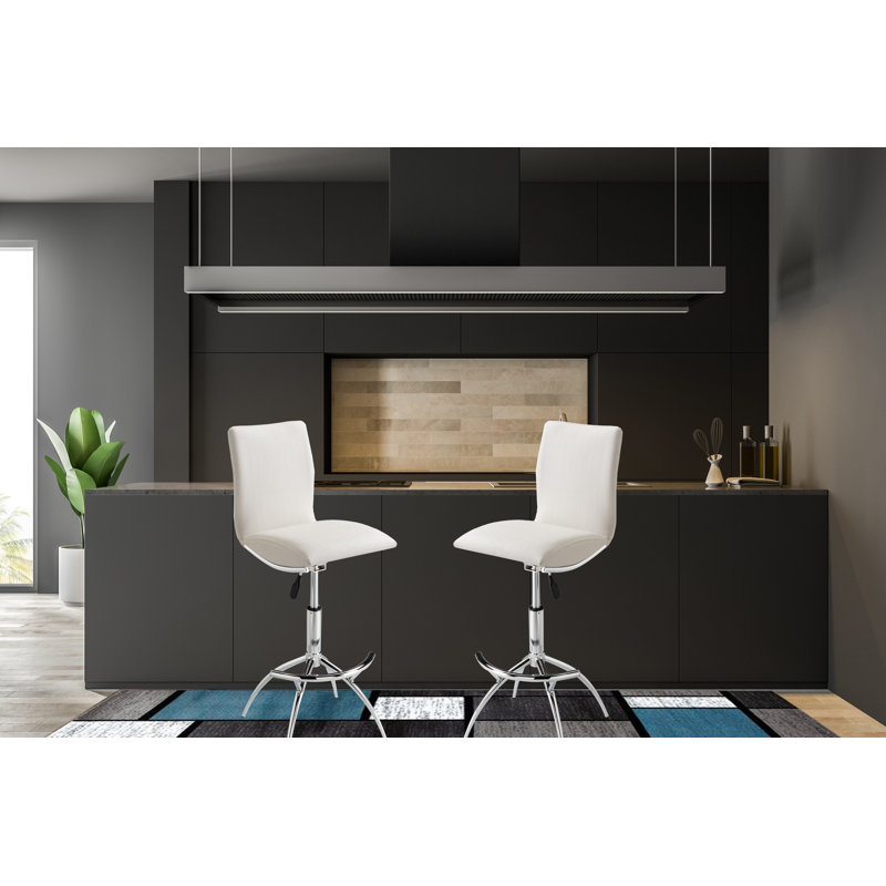 Dall Swivel Upholstered Adjustable Height Counter Stool with Metal Frame